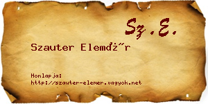 Szauter Elemér névjegykártya
